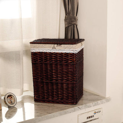 Storage Basket Rattan Large Toy With Lid