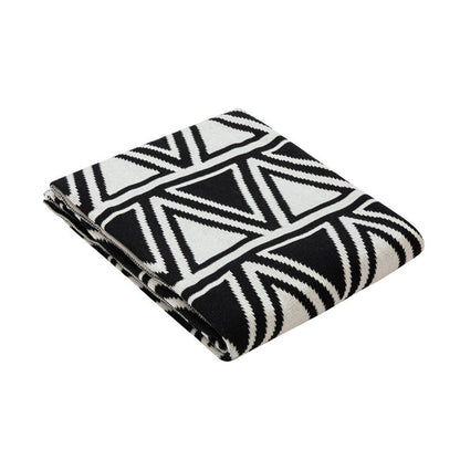 Nordic Geometric Triangle Knitted Blanket, Sofa Cover, Upholstery, Office Shawl Blanket Lavik