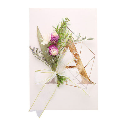 Material de bricolaje para tarjetas de felicitación con flores secas