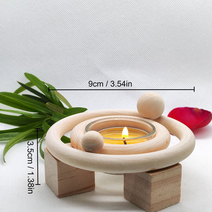 Solar System Theme Wooden Candlestick