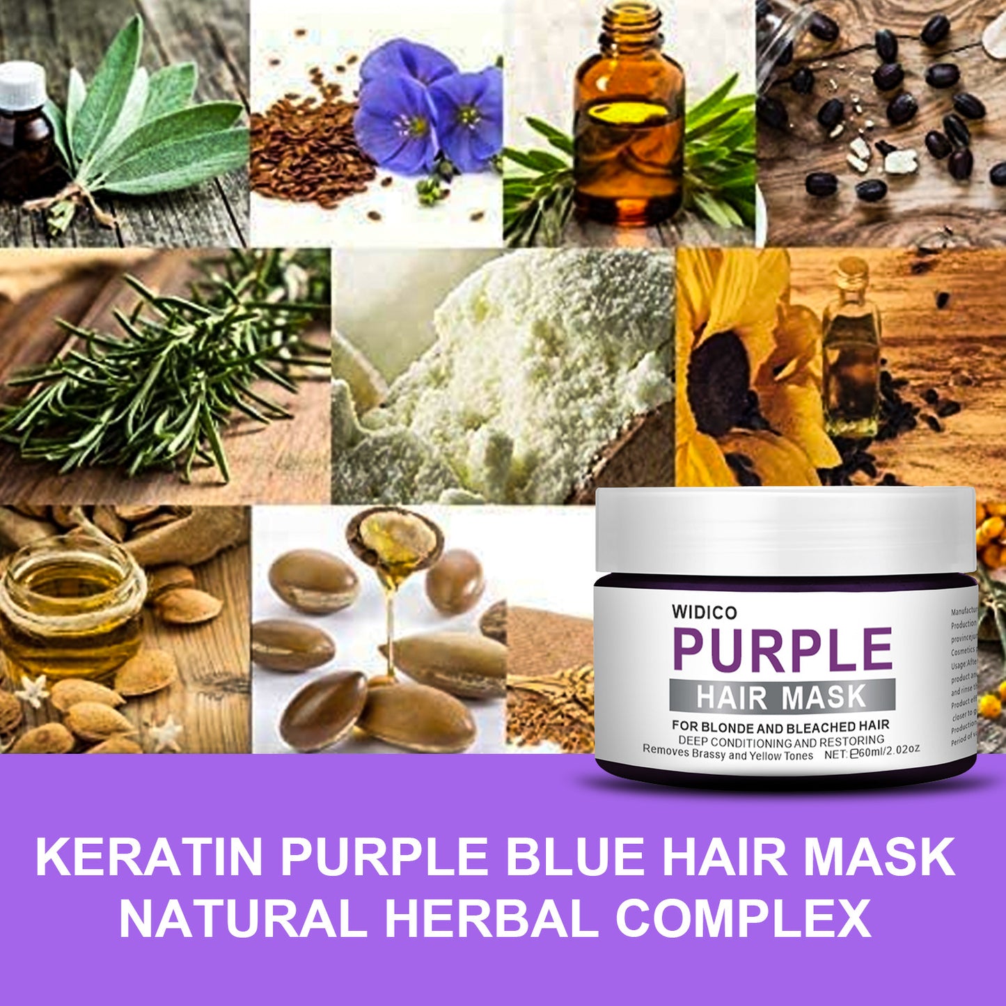 Purple Shampoo for Yellow Tone Removal – Brass Neutralizing Hair Care for Blonde, Silver & Gray Hair