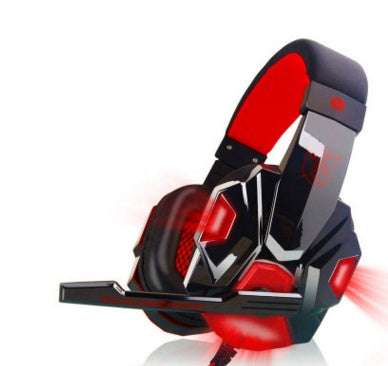 Casque de jeu Pu mind pc780 noir bleu pour ordinateur, casque d'écoute YY avec micro, lumières bleues et noires