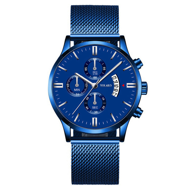 Fashion Calendar Six-pin Three-eye Men's Watch
