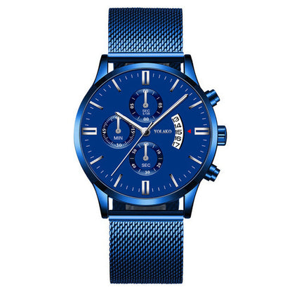 Fashion Calendar Six-pin Three-eye Men's Watch