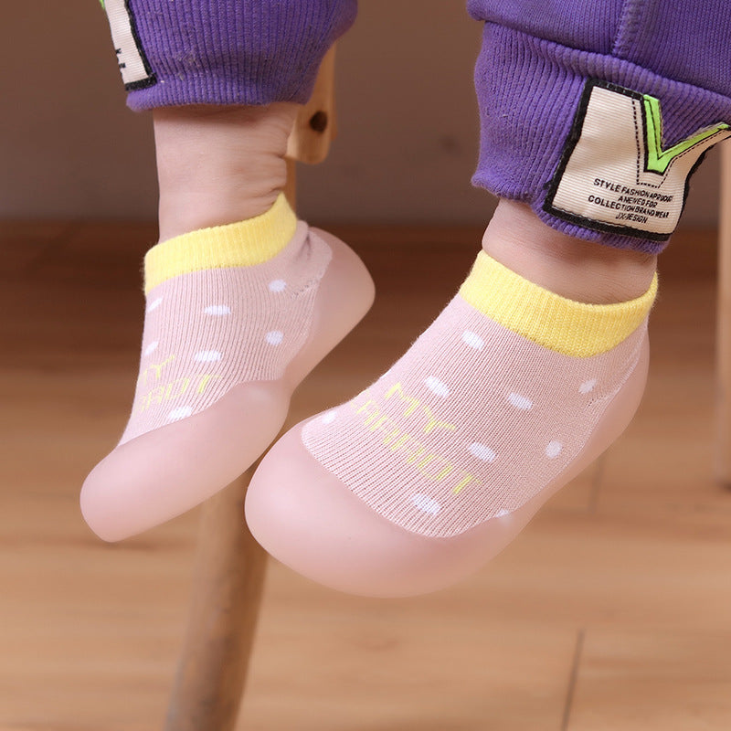 Chaussons Chaussettes, Chaussures Antidérapantes Bébé, Semelle Souple, Couvre-Chaussures d'Intérieur, Pieds