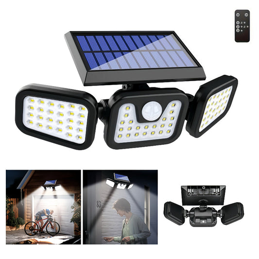 Solar Motion Sensor Lights Outdoor – 3000LM Waterproof LED Security Floodlights