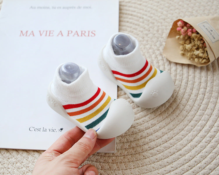Chaussons Chaussettes, Chaussures Antidérapantes Bébé, Semelle Souple, Couvre-Chaussures d'Intérieur, Pieds