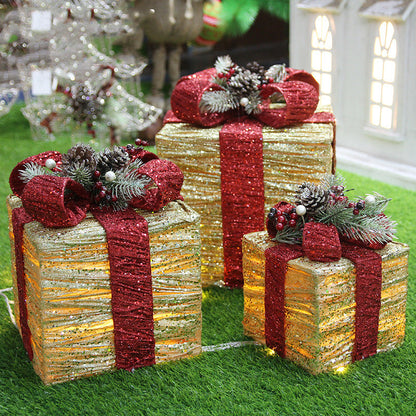 Three-piece luminous iron gift box