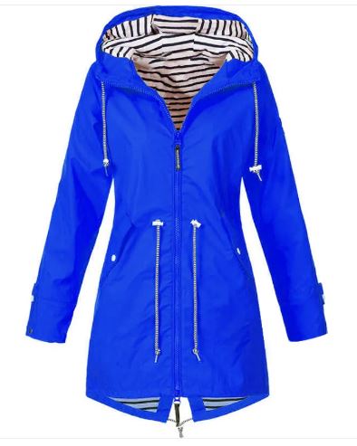 Waterproof Hooded Raincoat – Long Windbreaker Jacket for Autumn & Winter Outdoor Protection
