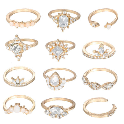 Women's Vintage Water Drop Diamond Ring Suit