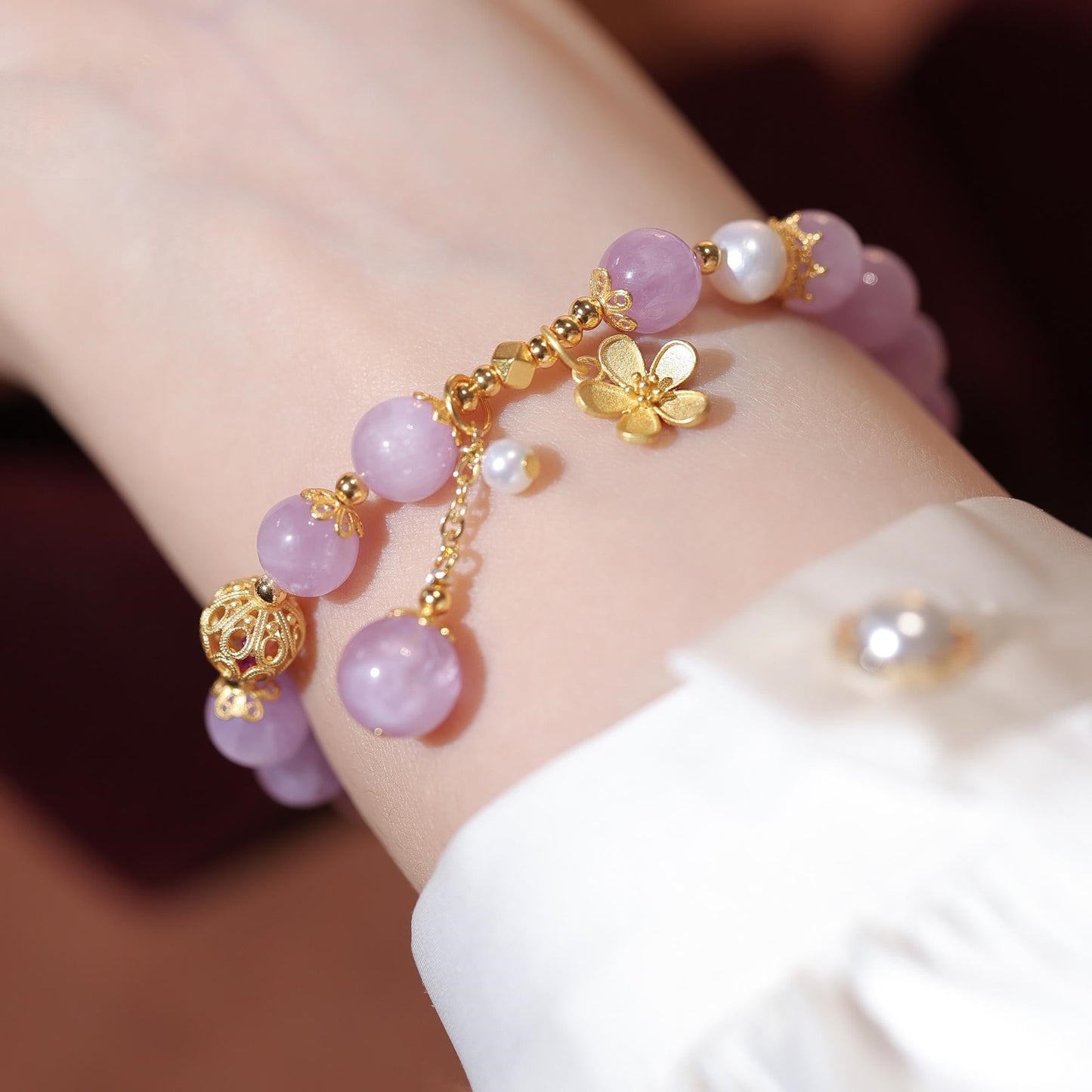 Guirlande Lumineuse Fleur avec Pendentif Violet Cercle Unique au Lithium
