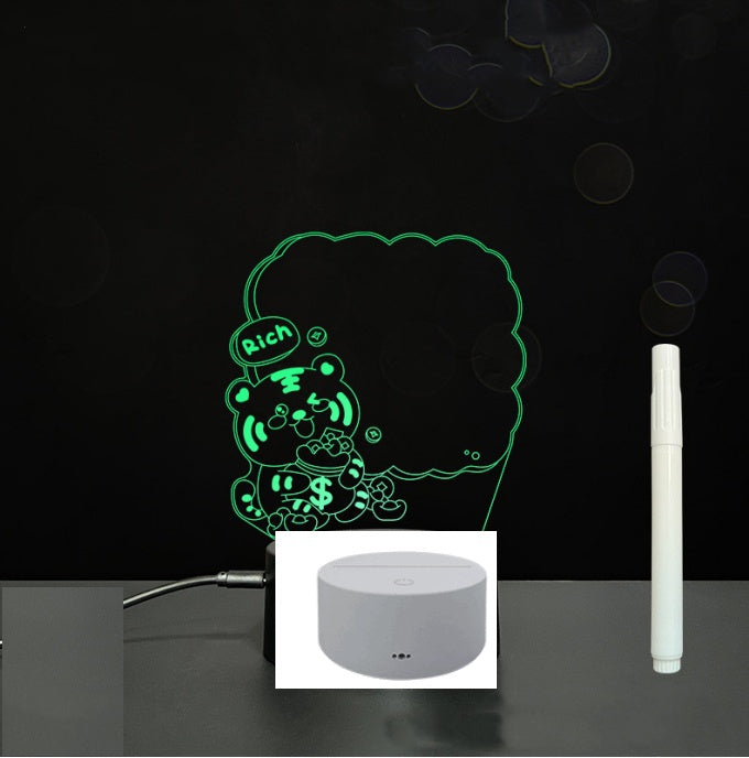 Tableau de messages manuscrits en acrylique 3D avec lumière LED