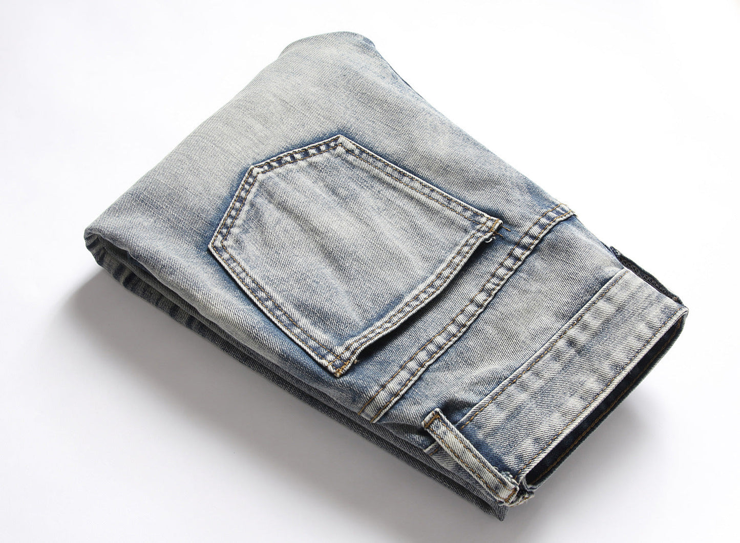 Jeans Homme Brodés Spéciaux Délavés Style Rétro Européen et Américain
