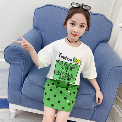 Ensemble deux pièces fille t-shirt manches courtes