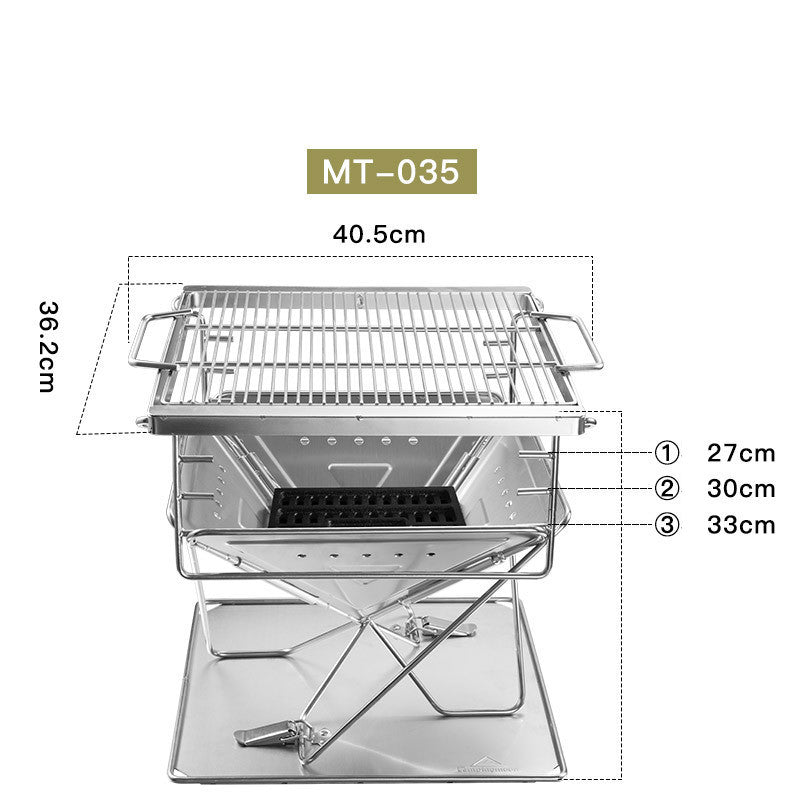 Mesa plegable para barbacoa de acero inoxidable