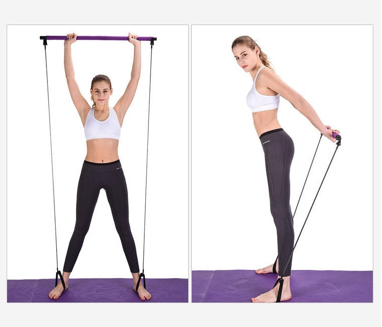 Bandes de résistance de yoga Crossfit, corde de traction pour exercices, barre de Pilates portable pour entraînement en salle de sport, bandes élastiques