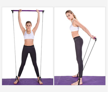Bandes de résistance de yoga Crossfit, corde de traction pour exercices, barre de Pilates portable pour entraînement en salle de sport, bandes élastiques