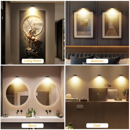 Magnetic LED Picture Lights with Remote – Dimmable Wall Art Lights Battery Powered