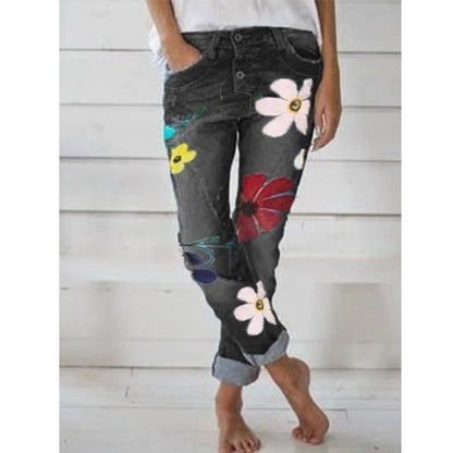 Pantalon en jean imprimé