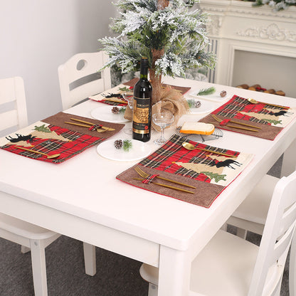 Salvamentel de mesa con diseño de alce y árboles