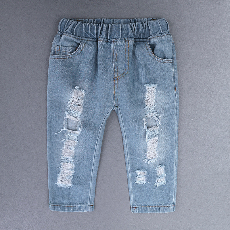 Ensemble trois pièces chemise à carreaux manches longues et pantalon en jean pour garçon
