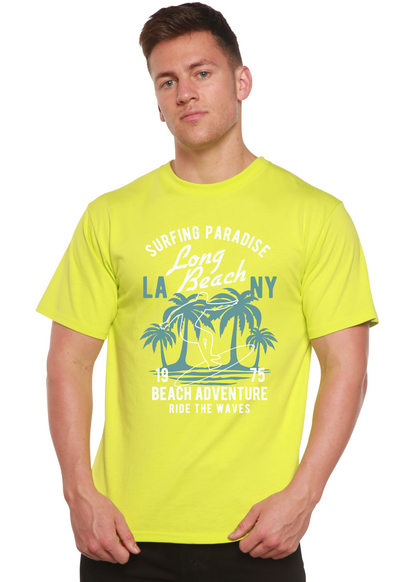 T-shirt graphique à manches courtes en viscose de bambou et coton biologique pour homme Beach Adventure