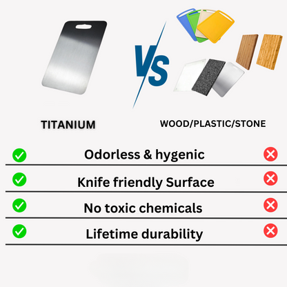 Titanium Cutting Board 100% Medical Grade Metal Kitchen Chopping Board