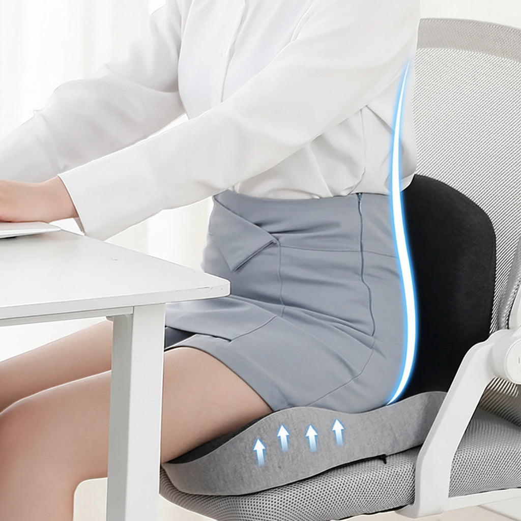 Memory Foam Seat Cushion with Lumbar Support for Office Chair