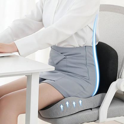 Memory Foam Seat Cushion with Lumbar Support for Office Chair