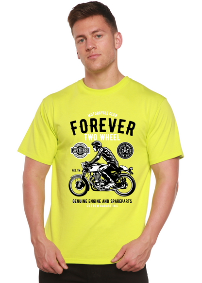 T-shirt graphique Forever Two Wheel à manches courtes en viscose de bambou et coton biologique pour homme