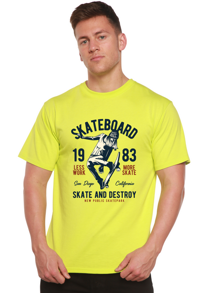 T-shirt graphique à manches courtes en bambou viscose/coton biologique pour homme, motif « Skateboard 1983 »