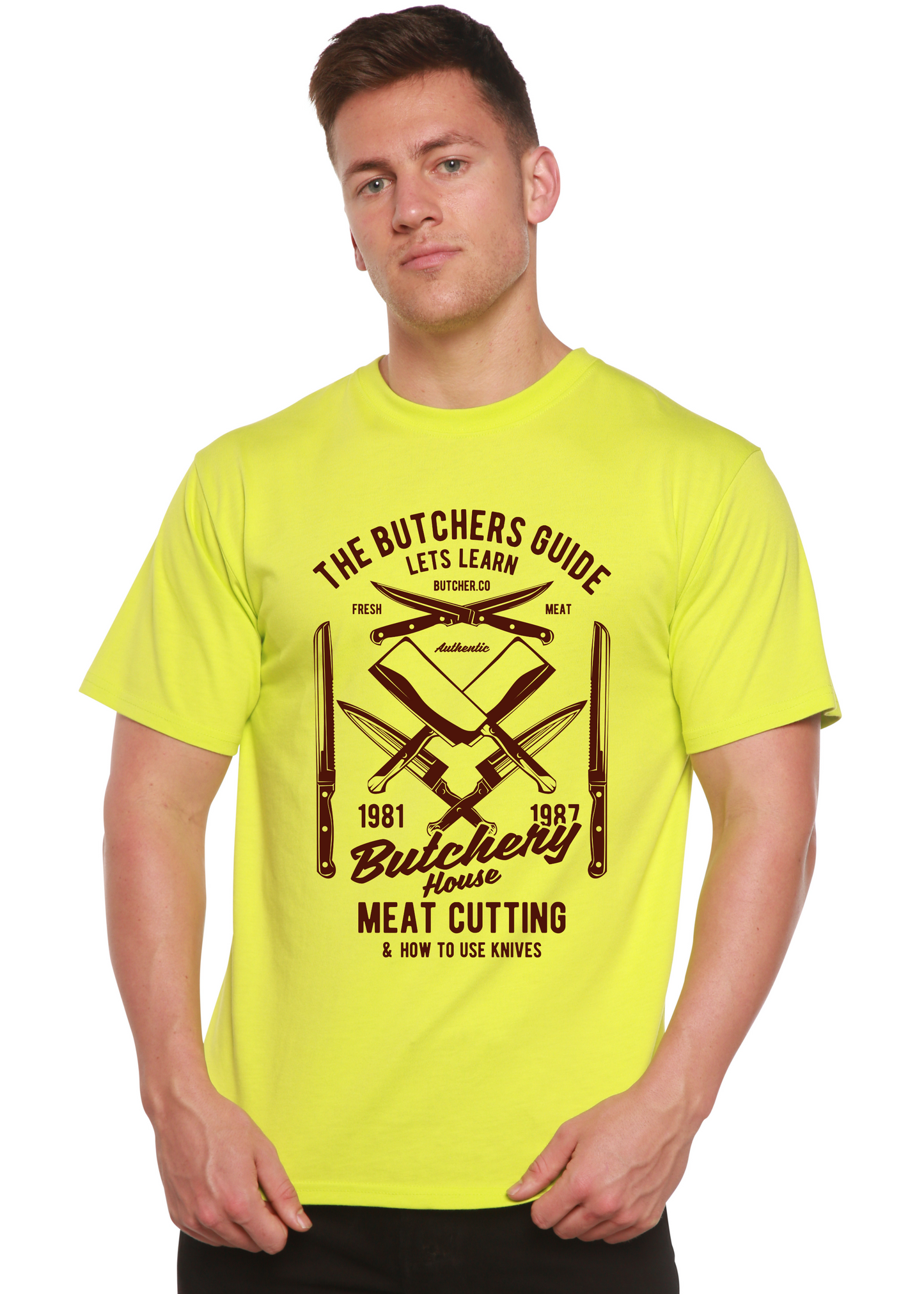 T-shirt graphique à manches courtes en viscose de bambou et coton biologique Butchery House pour homme