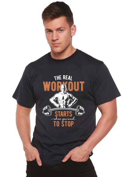 T-shirt graphique à manches courtes en bambou viscose/coton biologique The Real Workout pour hommes