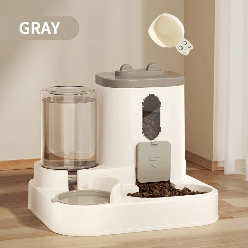 2 in 1 Automatic Pet Feeder with Water Dispenser Gravity Dog Cat Food Bowl