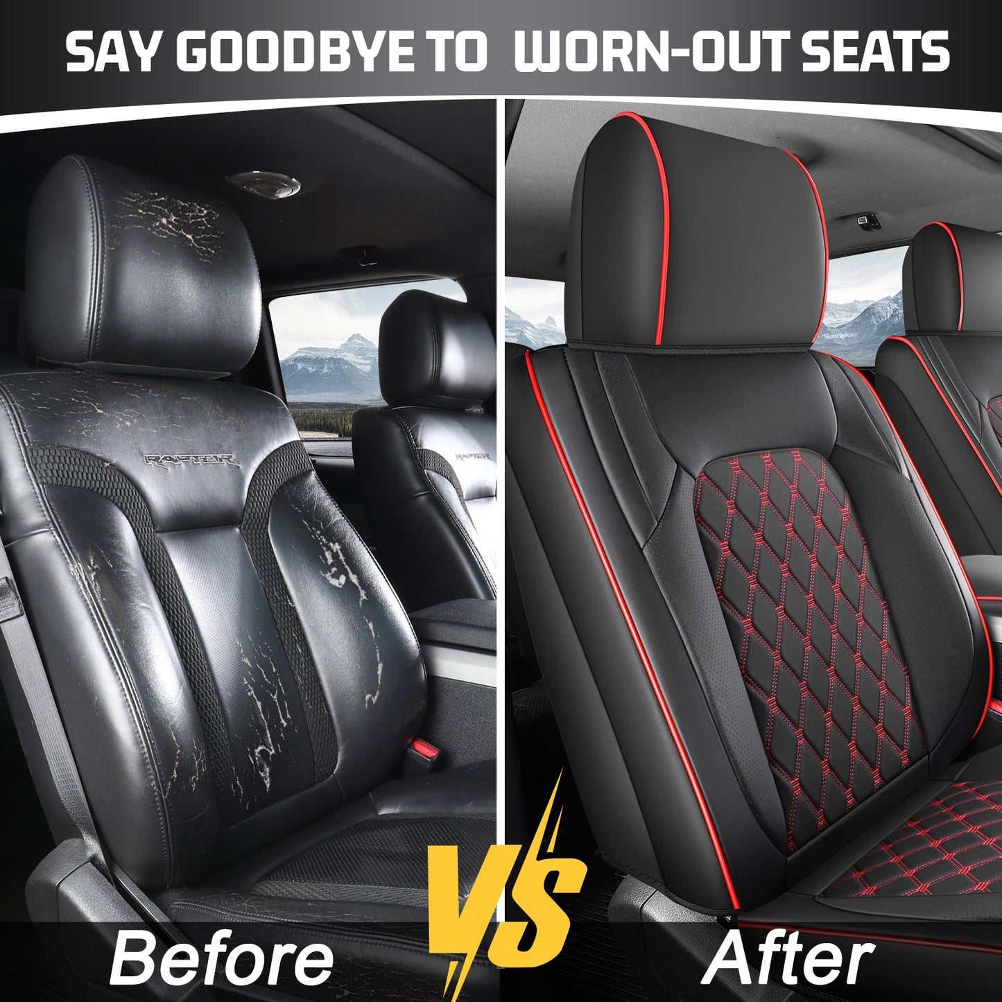 Umbrauto Truck Seat Cover Fit for  Silverado/Sierra,Red