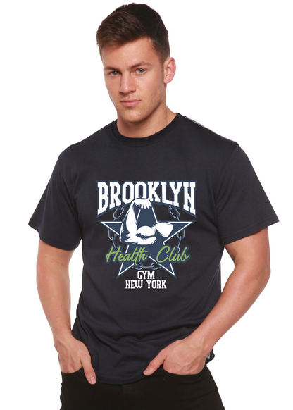 T-shirt graphique à manches courtes en viscose de bambou/coton biologique pour homme Brooklyn Health Club