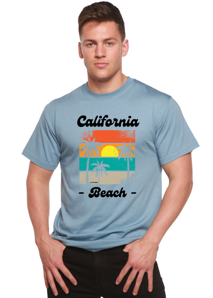 T-shirt à manches courtes unisexe en bambou/viscose et coton biologique California Beach avec motif