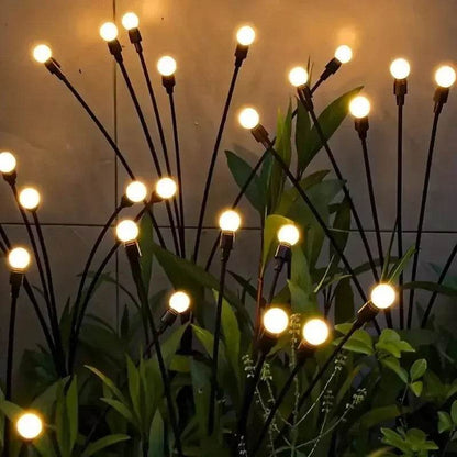 Solar Firefly Garden Lights – LED Outdoor Waterproof Pathway Lighting in Warm White