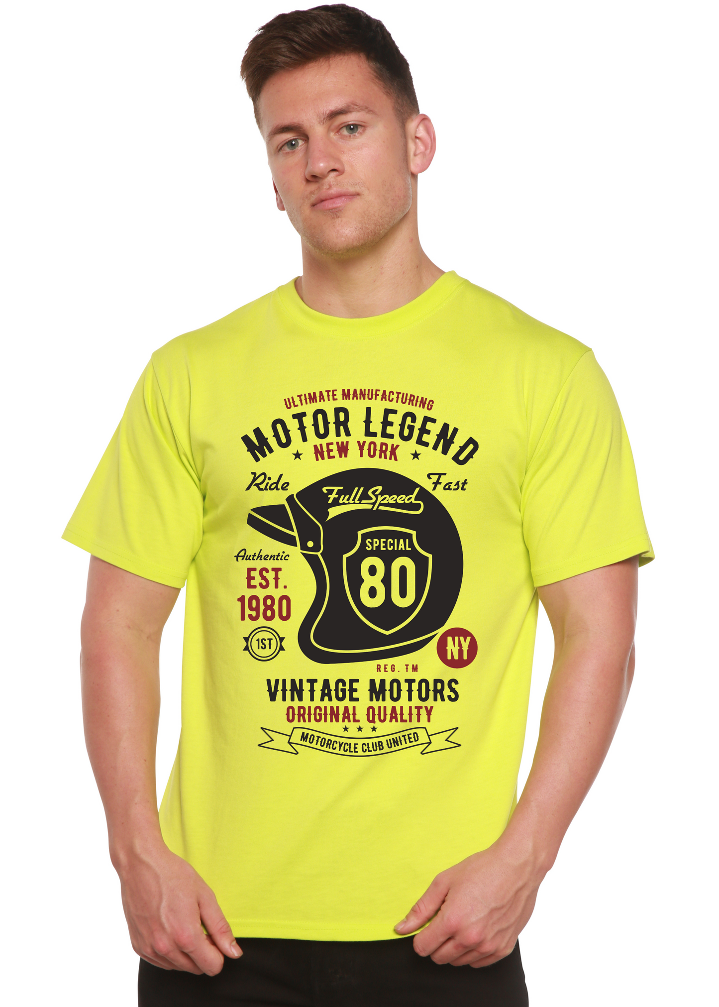 T-shirt graphique à manches courtes en viscose de bambou/coton biologique Motor Legend pour homme