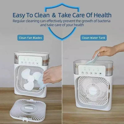 3-in-1 Portable Air Cooler Fan with Humidifier and LED Light
