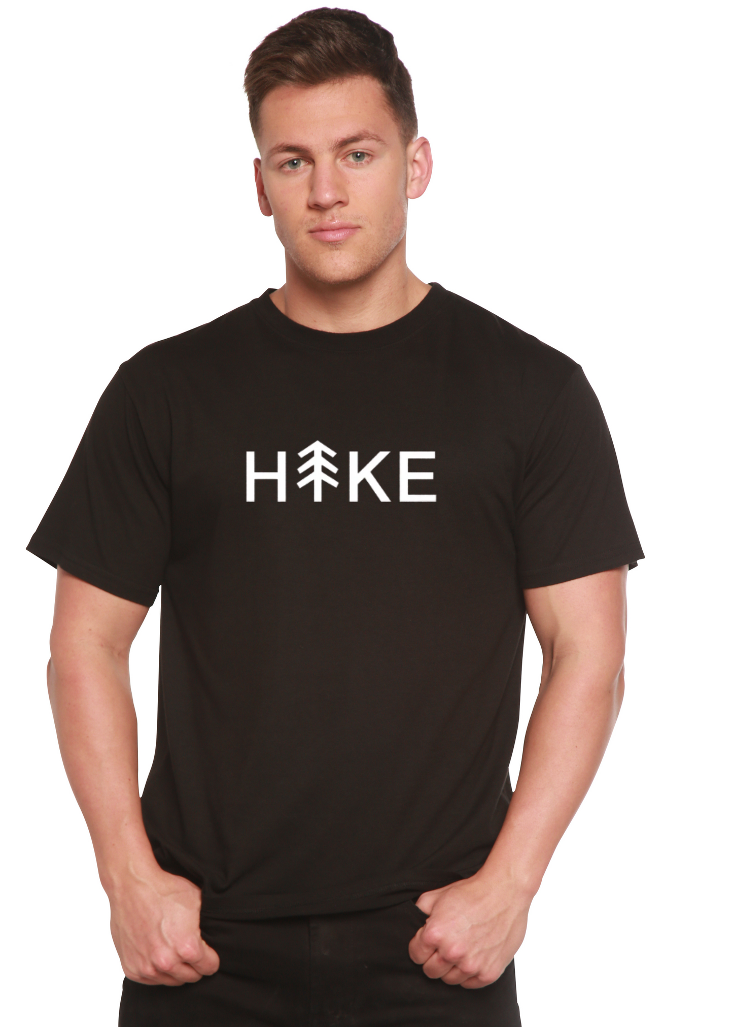 T-shirt graphique à manches courtes pour homme en bambou, viscose et coton biologique Hike
