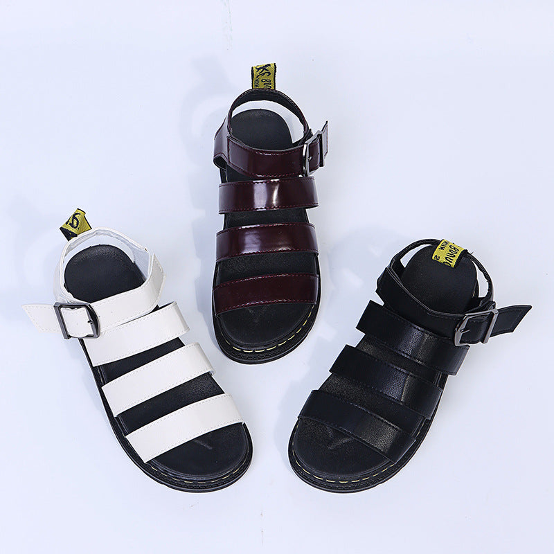 Buckle Sandals Flat Platformthick Shoes