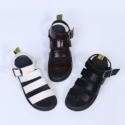 Buckle Sandals Flat Platformthick Shoes