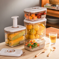 Caja de vacío para alimentos – Contenedor hermético transparente para almacenar alimentos frescos y organizar la cocina