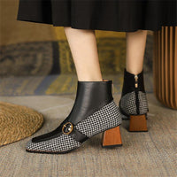 Bottes à talons hauts en cuir pour femmes grandes tailles