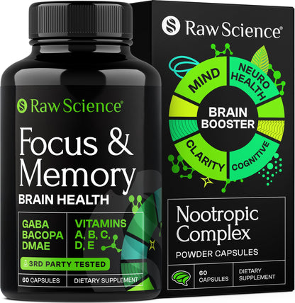 Nootropics Brain Supplement – Memory & Focus | 60 Capsules