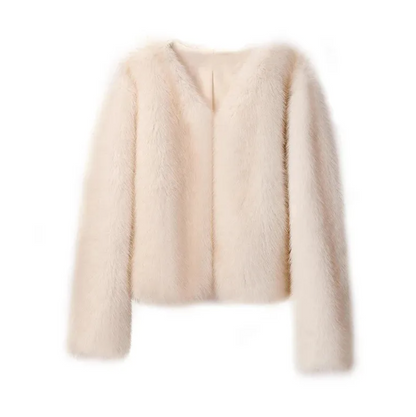 Abrigo corto de piel sintética – Chaqueta lujosa y esponjosa para mujer | Declaración de moda de invierno