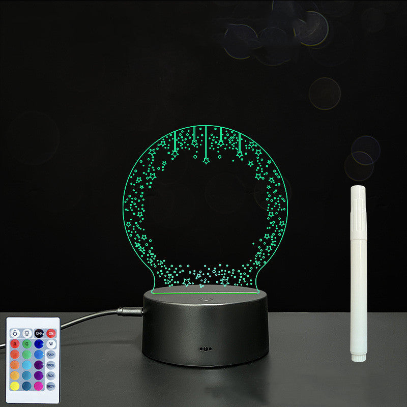Tableau de messages manuscrits en acrylique 3D avec lumière LED