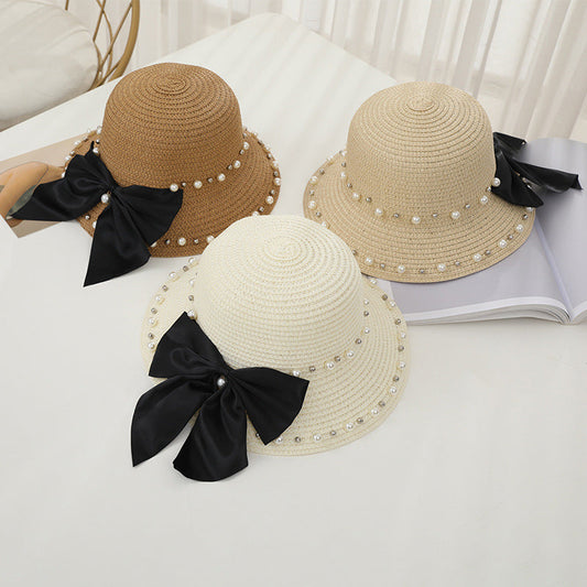 Chapeau d'été pour femme avec nœud, protection solaire et ombrage