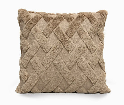 Plush Solid Color Sofa Pillowcase Living Room Cushion